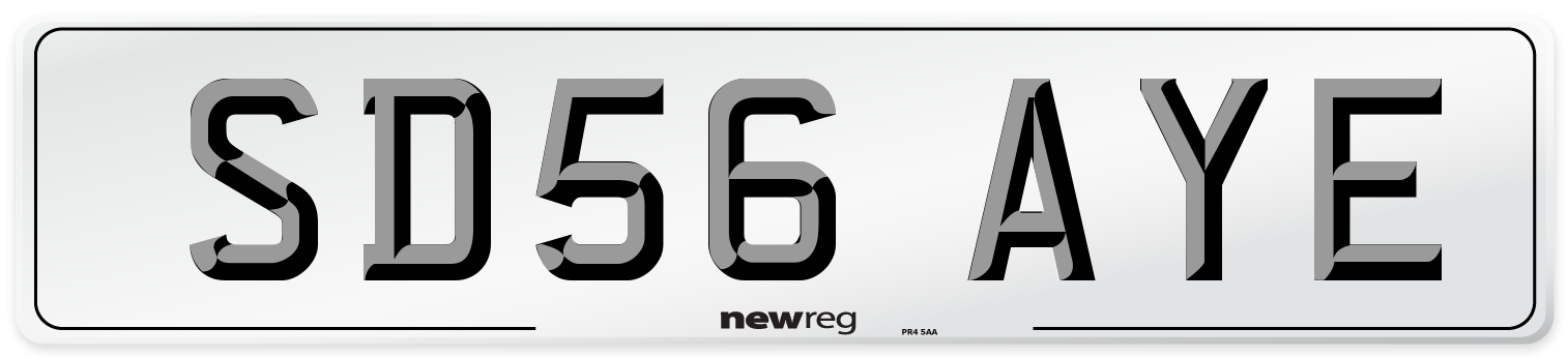 SD56 AYE Number Plate from New Reg
